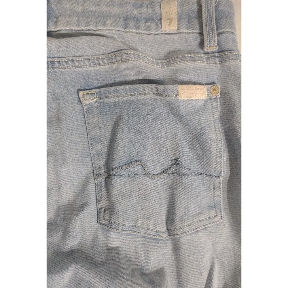 7 For All Mankind Jeans Womens 31 Blue Kimmie Straight Stretch Light Wash Denim‎